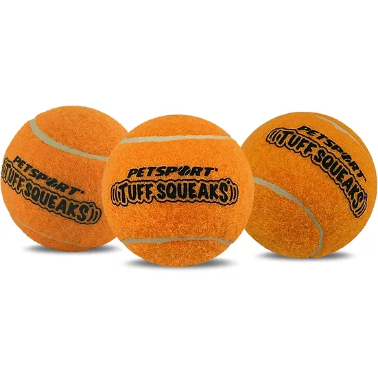 PETSPORT TUFF SQUEAK TENNIS BALLS 3-Pk - Budpants