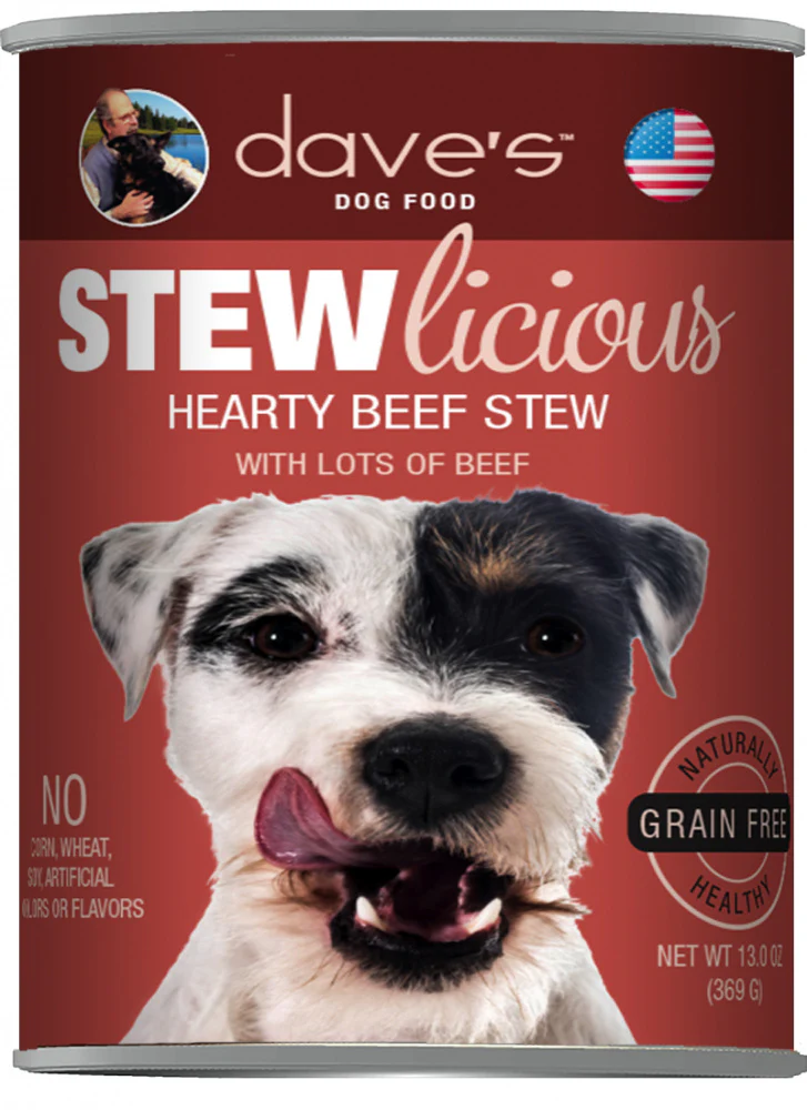 Dave's Grain Free Stewlicious Hearty Beef Stew Canned Dog Food - Budpants