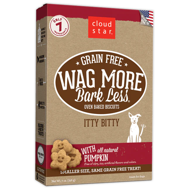 Cloud Star Wag More Bark Less Oven Baked Grain Free Itty Bitty Pumpkin Dog Treats - Budpants