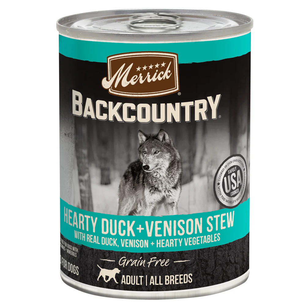 Merrick Backcountry Grain Free Hearty Duck and Venison Stew Canned Dog Food - Budpants