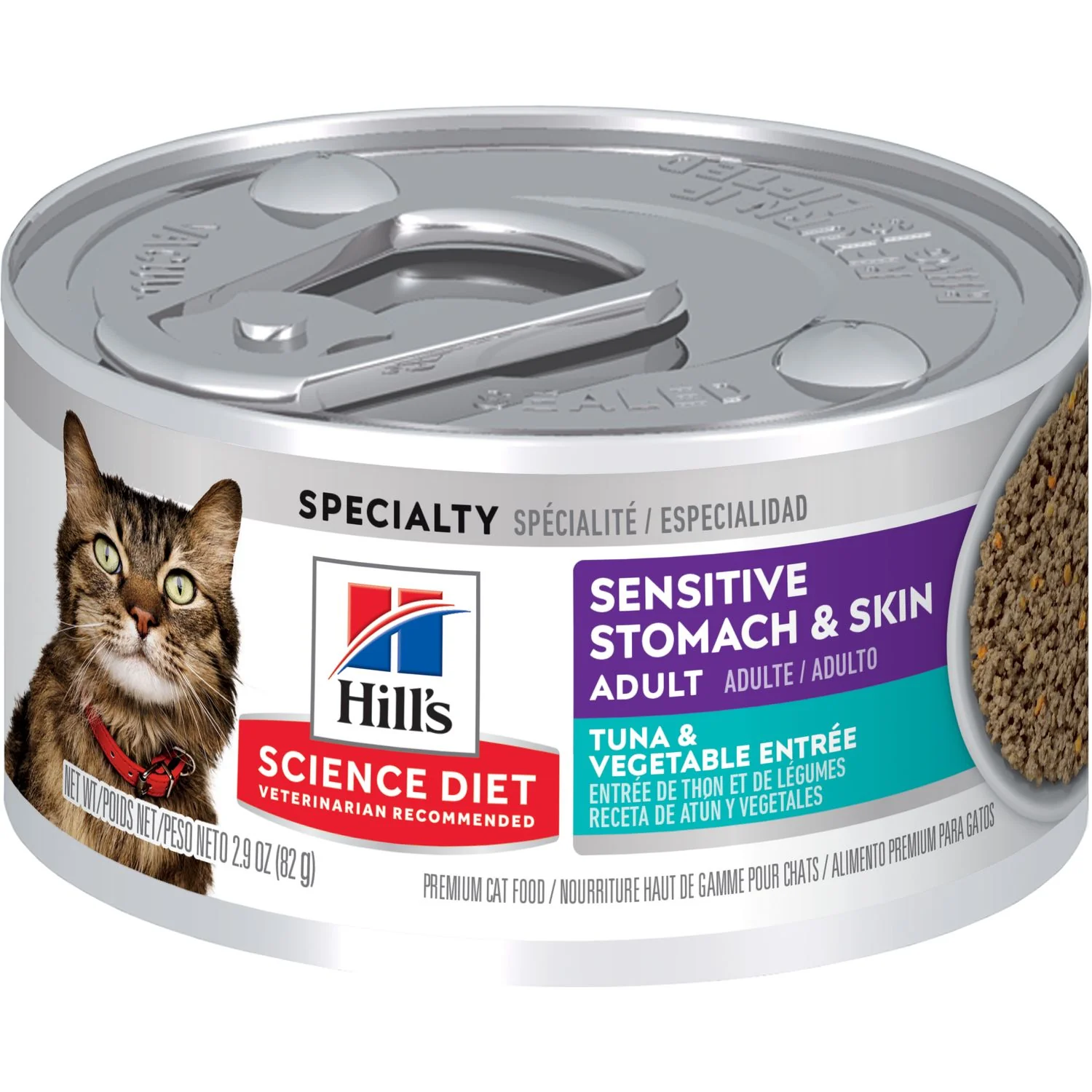 Science Diet Adult Sensitive Stomach & Skin Cat Food Tuna & Vegetable Entree' - Budpants