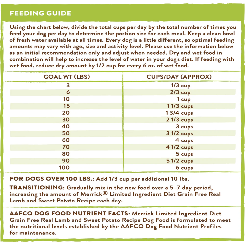 Merrick Limited Ingredient Diet Grain Free Real Lamb & Sweet Potato Recipe Dry Dog Food - Budpants