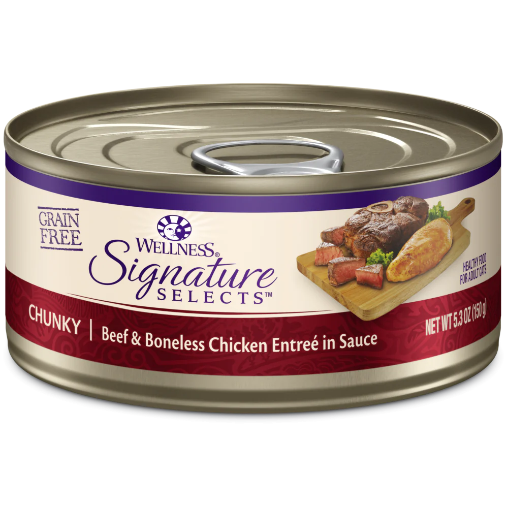 Wellness Signature Selects Grain Free Natural Beef and White Meat Chicken Entree in Sauce Wet Canned Cat Food - Budpants