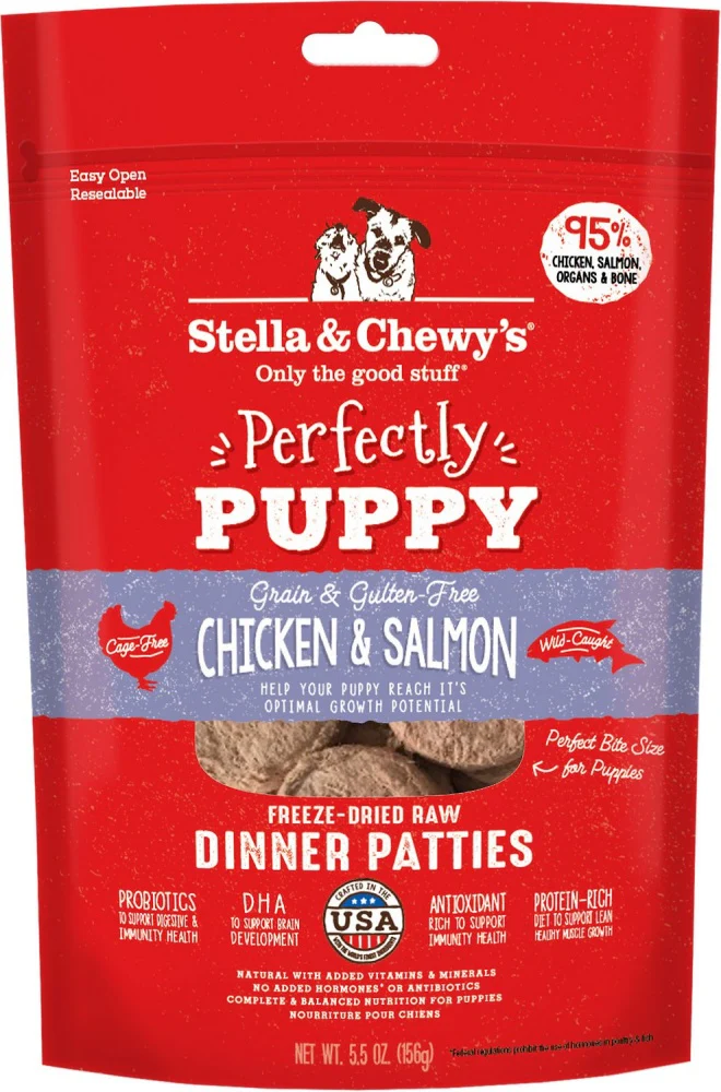 Stella & Chewy's Perfectly Puppy Freeze Dried Raw Chicken and Salmon Dinner Patties Grain Free Dog Food - Budpants