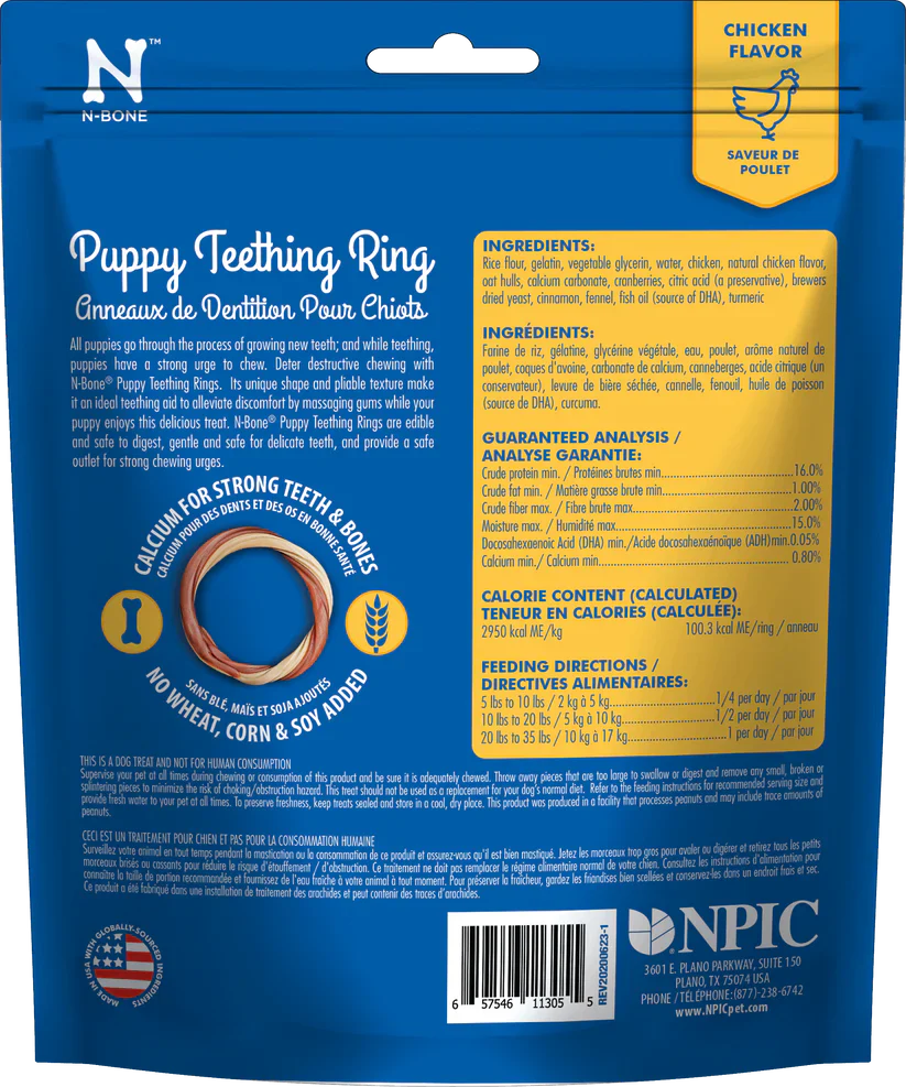 N-BONE PUPPY TEETHING RINGS CHICKEN FLAVOR - Budpants