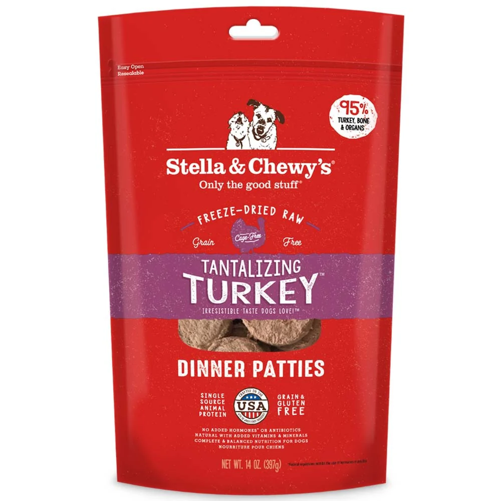 Stella & Chewy's Tantalizing Turkey Grain Free Dinner Patties Freeze Dried Raw Dog Food - Budpants