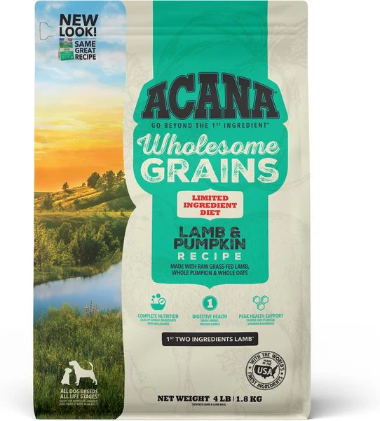 ACANA Wholesome Grains, Lamb & Pumpkin Recipe, Limited Ingredient Diet Dry Dog Food - Budpants