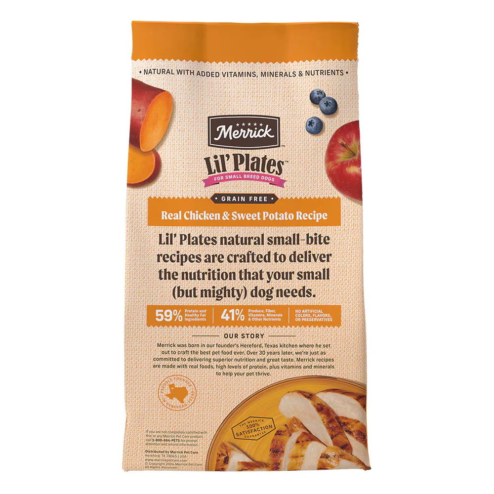 Merrick Lil' Plates Small Breed Grain Free Real Chicken and Sweet Potato Dry Dog Food - Budpants