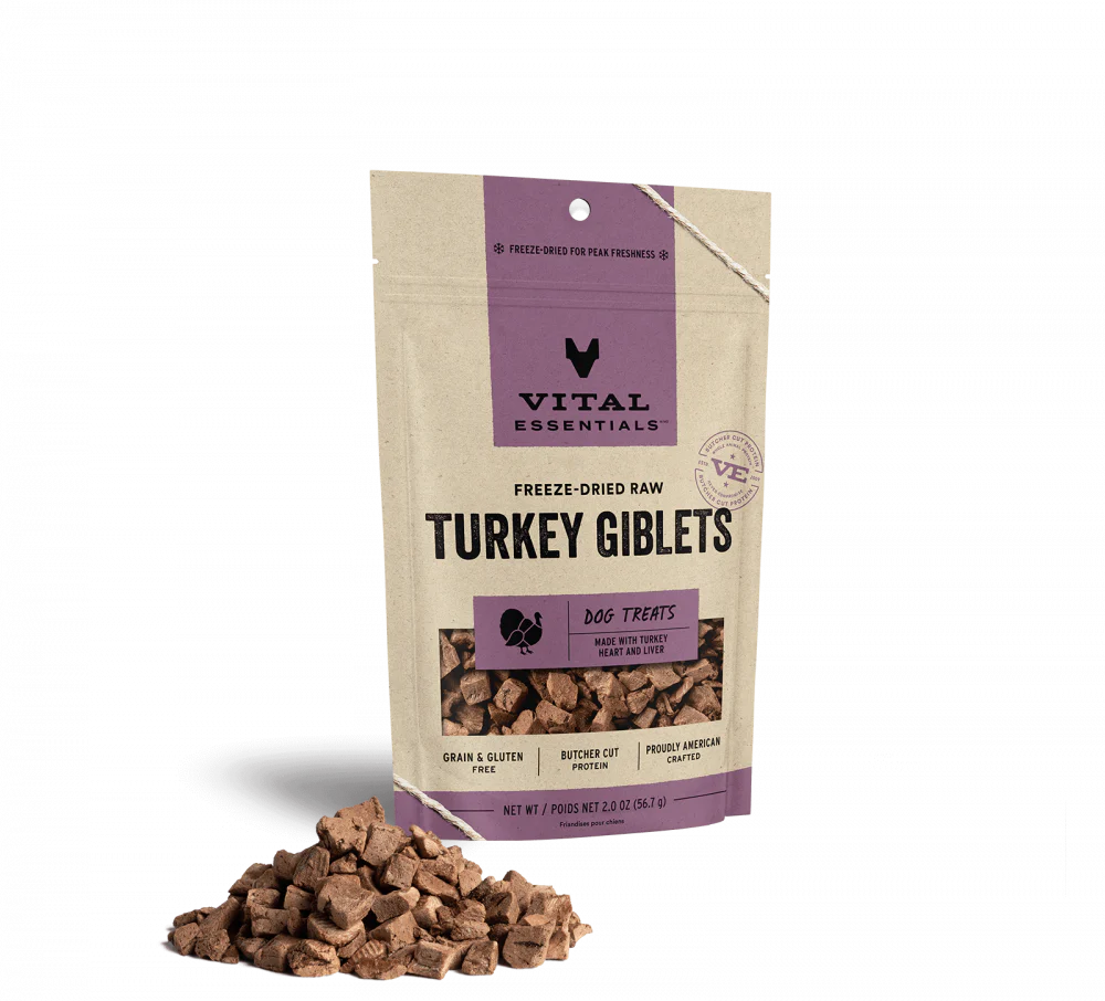 Vital Essentials Freeze Dried Turkey Giblets Vital Treats for Dogs - Budpants
