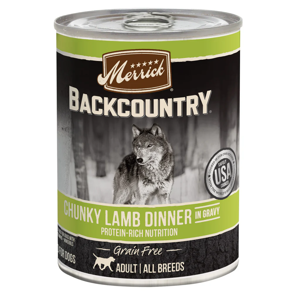 Merrick Backcountry Grain Free Chunky Lamb Canned Dog Food - Budpants