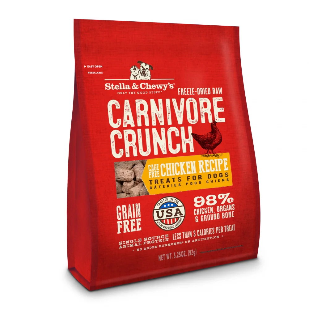 Stella & Chewy's Carnivore Crunch Grain Free Chicken Recipe Freeze Dried Raw Dog Treats - Budpants