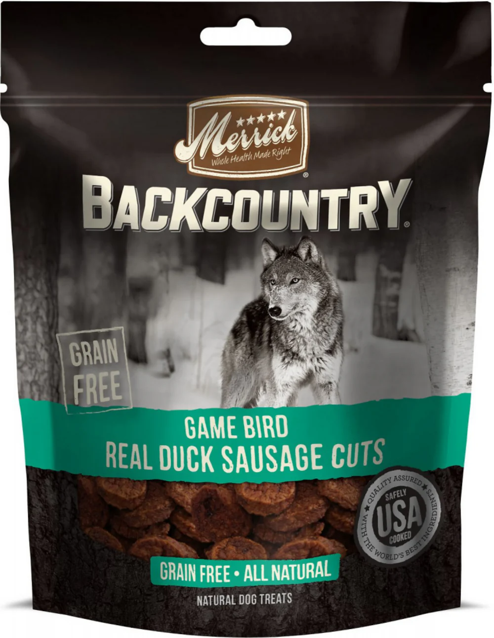 Merrick Backcountry Game Bird Grain Free Real Duck Sausage Cuts Dog Treats - Budpants