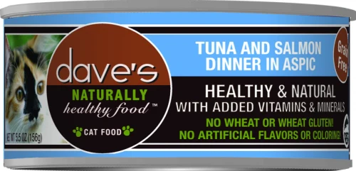 Dave's Naturally Healthy Tuna and Salmon Dinner in Aspic Canned Cat Food - Budpants