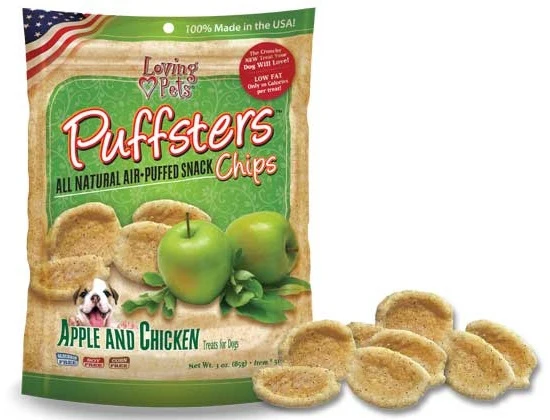 Loving Pets Puffsters Chips Apple and Chicken Dog Air Puffed Treats - Budpants