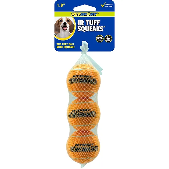 PETSPORT TUFF SQUEAK TENNIS BALLS 3-Pk - Budpants