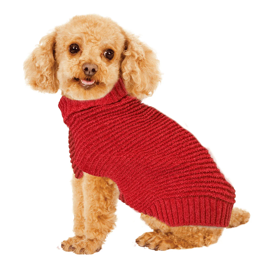 Fashion Pet by Ethical Ribbed Chenille Sweater in Red - Budpants