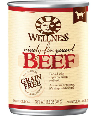 Wellness Natural Grain Free 95% Beef Recipe Adult Wet Canned Dog Food - Budpants