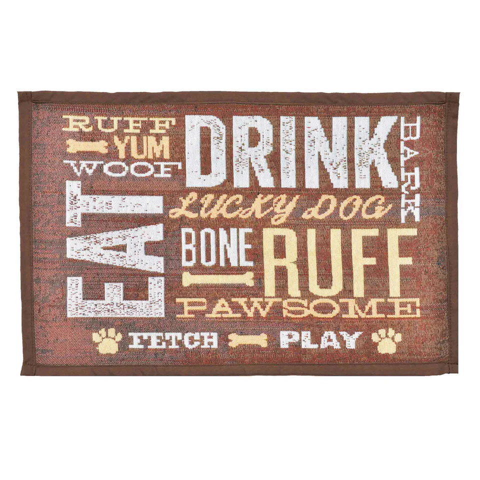 Loving Pets Dog Day Expressions Pet Food & Water Mat - Budpants