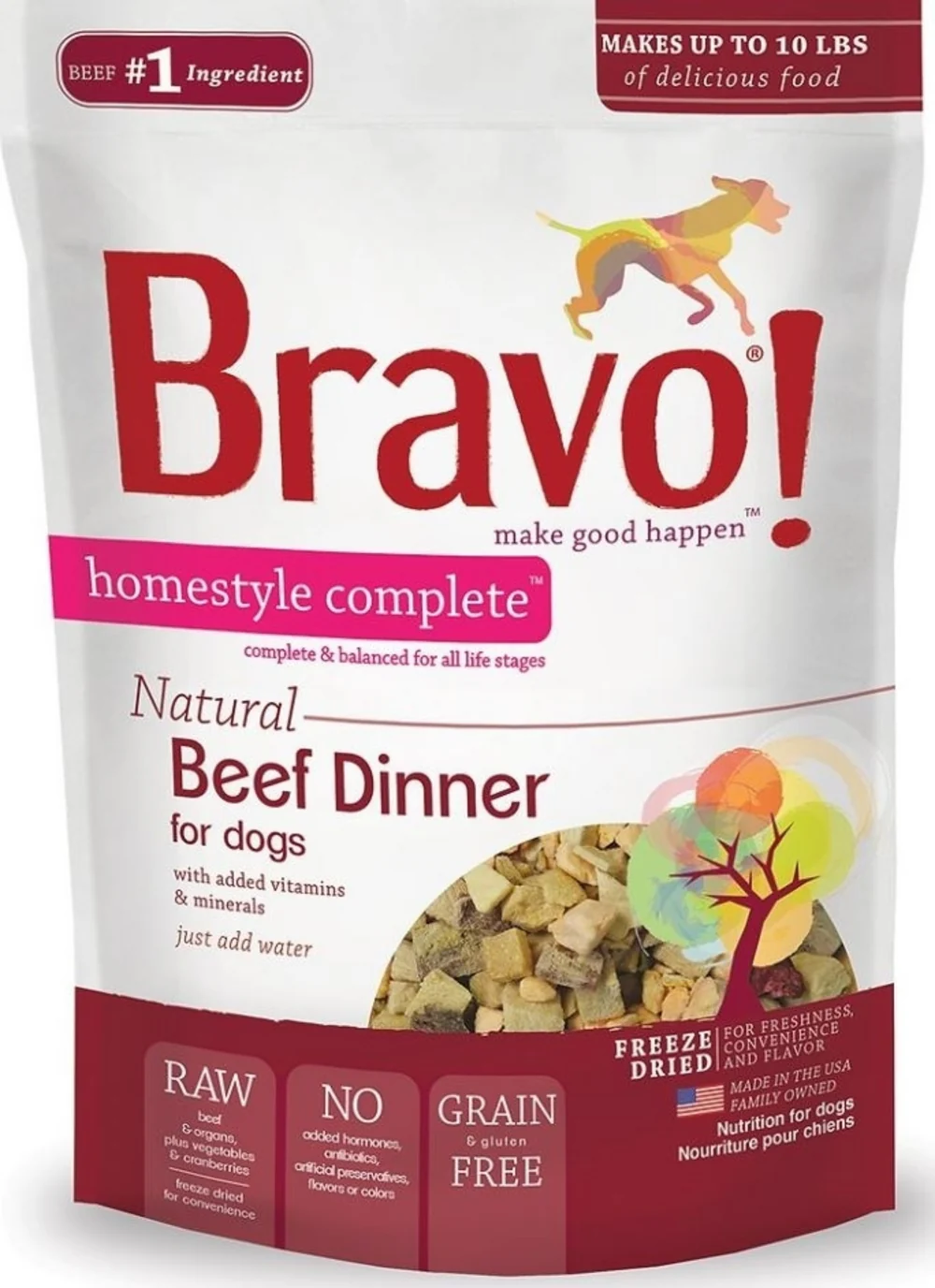 Bravo! Freeze Dried Homestyle Complete Beef Dinner For Dogs Food - Budpants