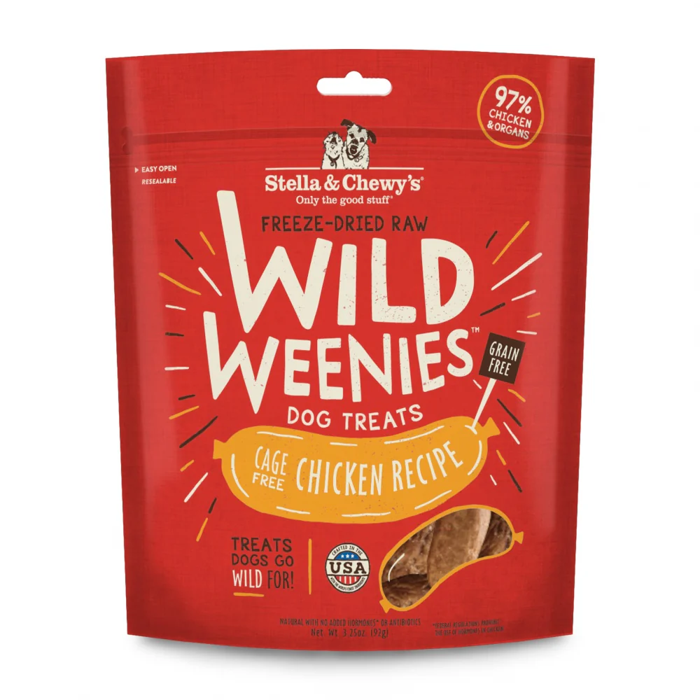 Stella & Chewy's Wild Weenies Grain Free Chicken Recipe Freeze Dried Raw Dog Treats - Budpants