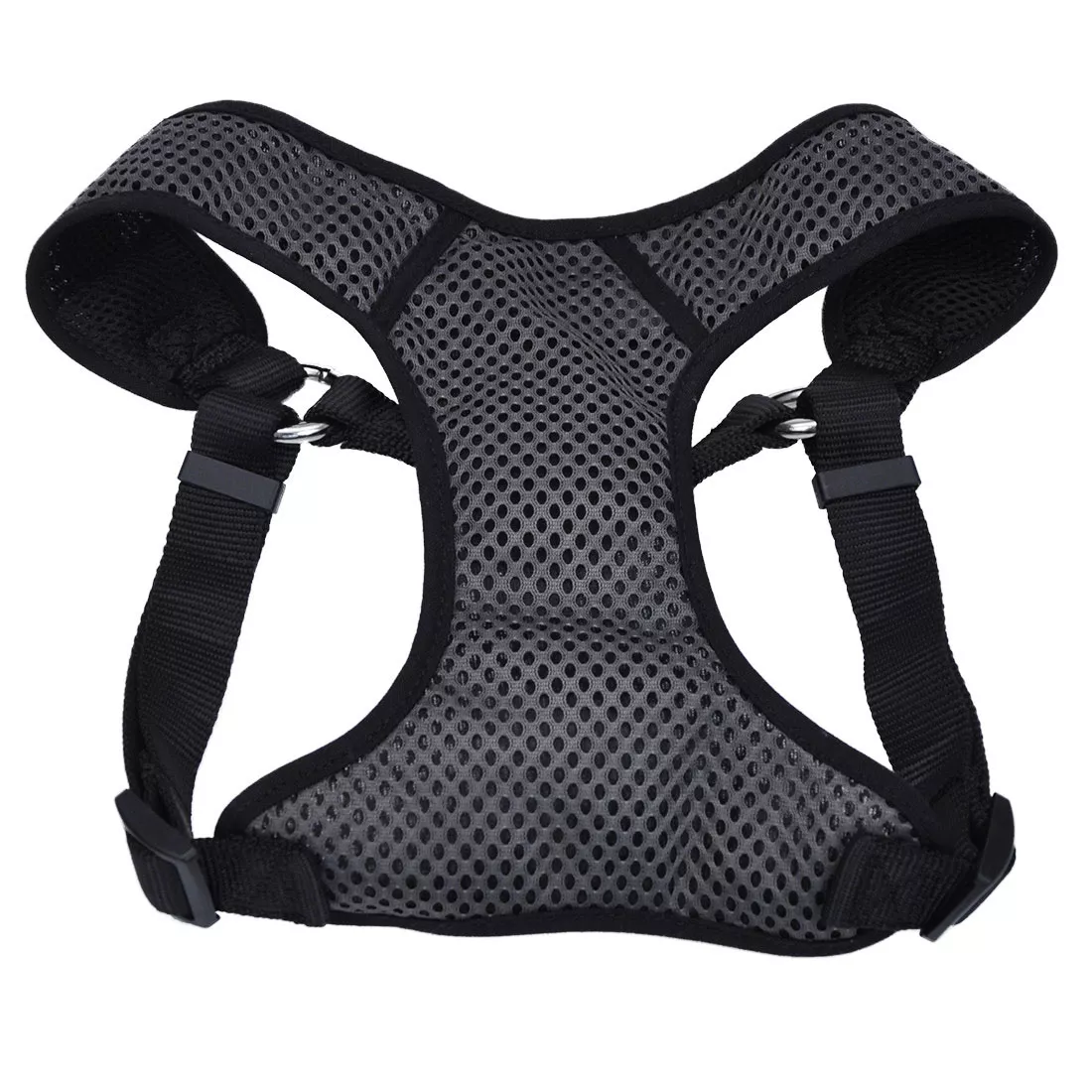 Coastal Comfort Soft Sport Wrap Adjustable Dog Harnesses Grey with Black - Budpants