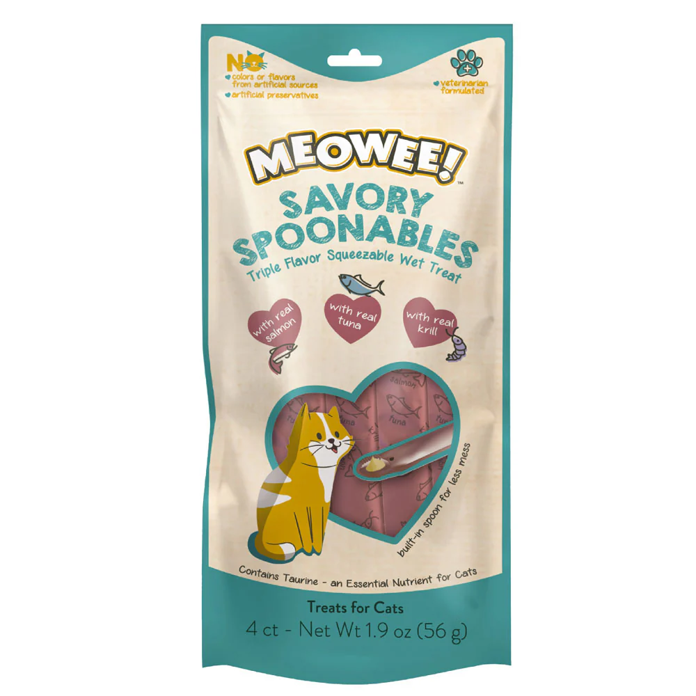 Meowee Savory Spoonables Salmon, Tuna & Krill - Budpants