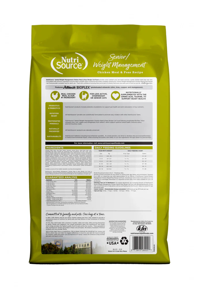 NutriSource Senior Weight Management Chicken & Rice Dry Cat Food - Budpants