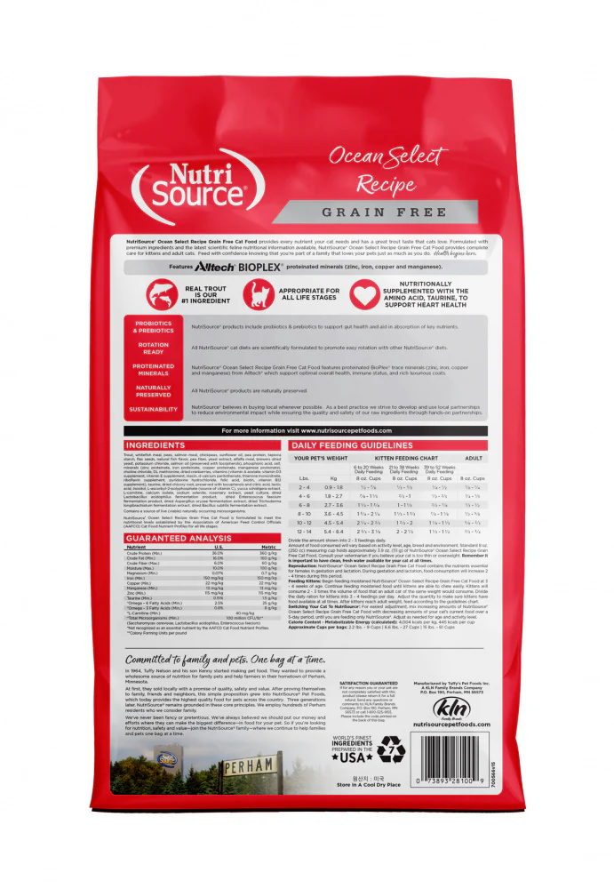 NutriSource Grain Free Ocean Select Entree Dry Cat Food - Budpants