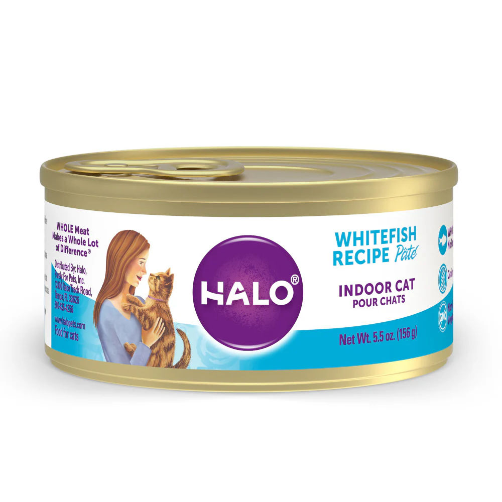 Halo Grain Free Indoor Cat Whitefish Pate Canned Cat Food - Budpants