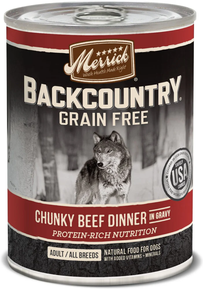 Merrick Backcountry Grain Free Chunky Beef Canned Dog Food - Budpants
