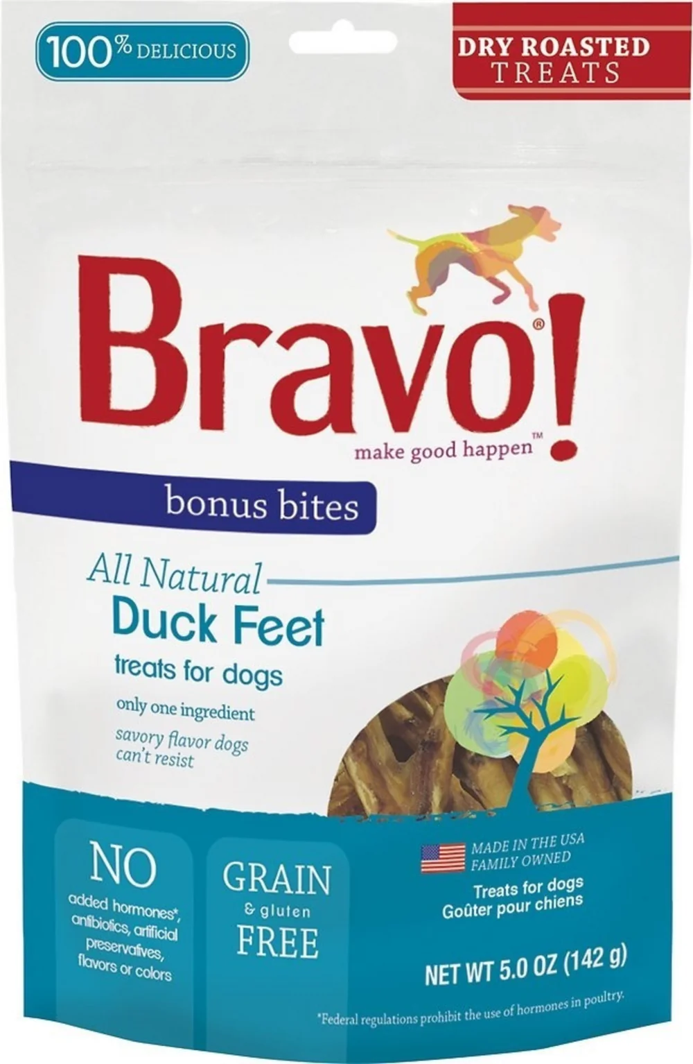Bravo! Bonus Bites Duck Feet Dry-Roasted Dog Treats - Budpants