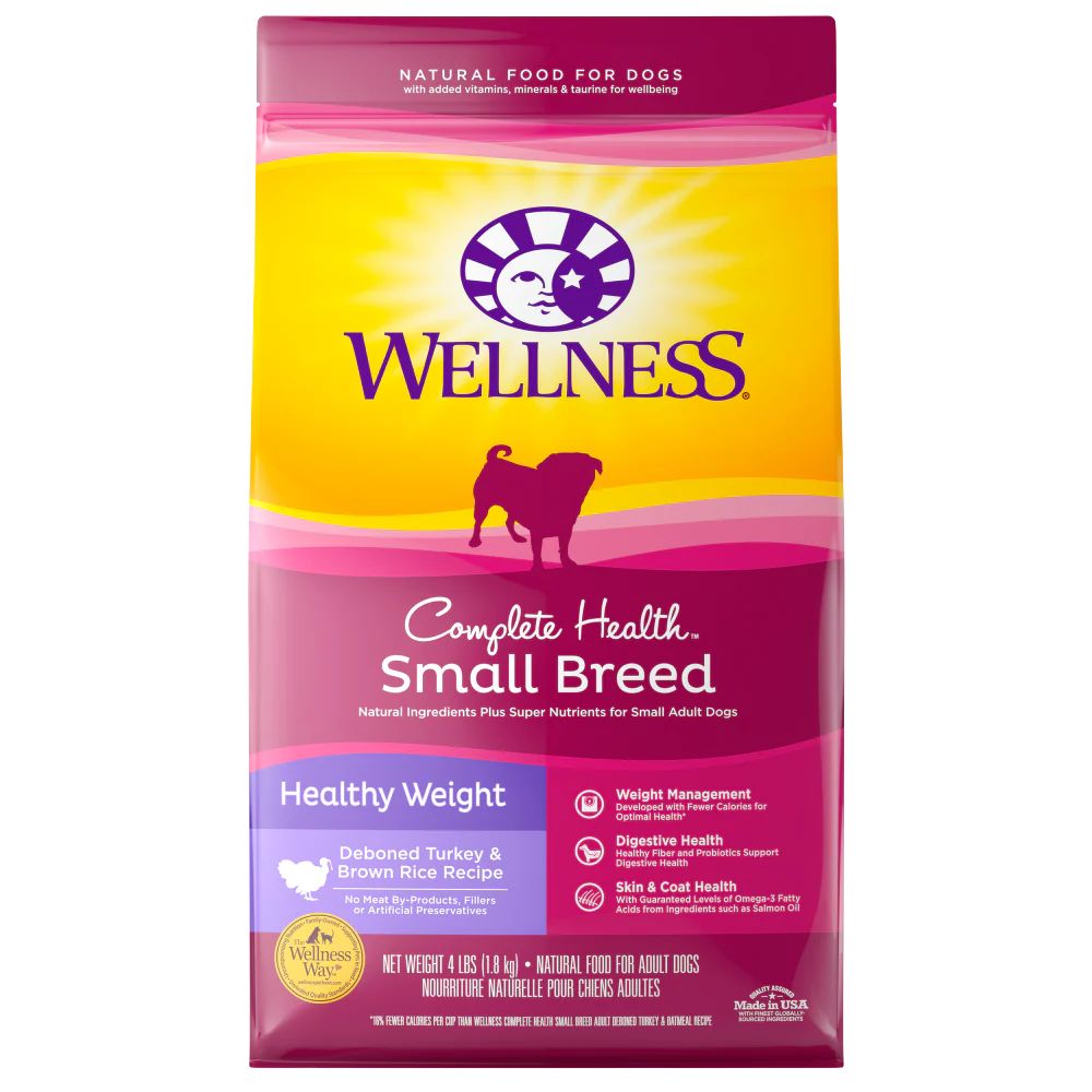 Wellness Complete Health Natural Small Breed Healthy Weight Turkey and Brown Rice Recipe Dry Dog Food - Budpants