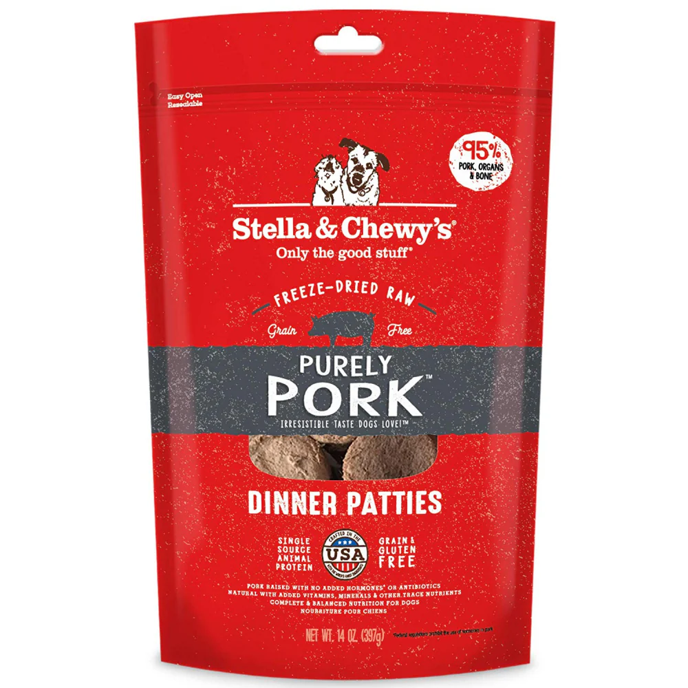 Stella & Chewy's Purely Pork Grain Free Dinner Patties Freeze Dried Raw Dog Food - Budpants