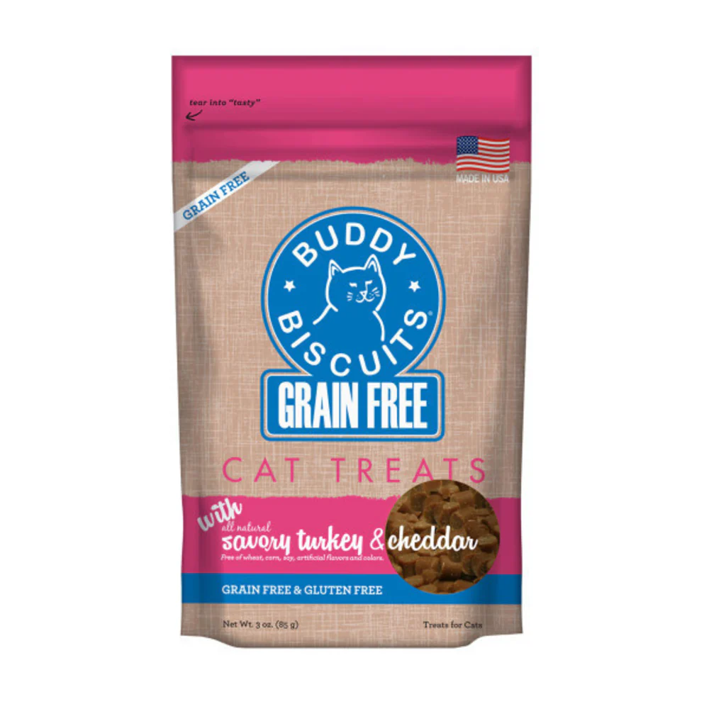 Buddy Biscuits Soft & Chewy Grain Free Turkey and Cheddar Cat Treats - Budpants