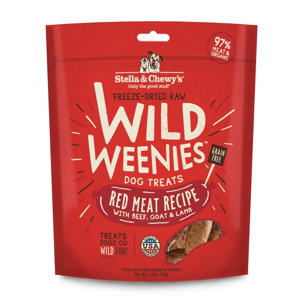 Stella & Chewy's Wild Weenies Grain Free Red Meat Recipe Freeze Dried Raw Dog Treats - Budpants