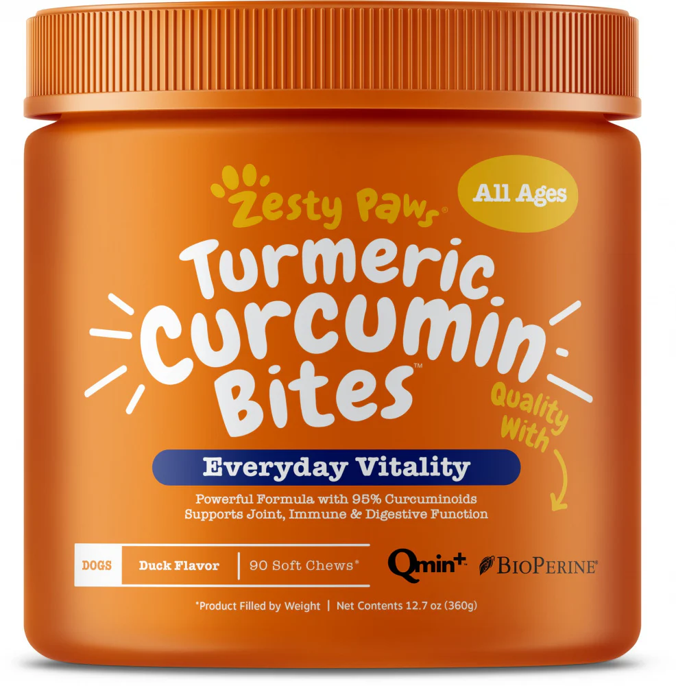 Zesty Paws Turmeric Curcumin Bites Joint & Immune Health Duck Soft Chews for Dogs - Budpants