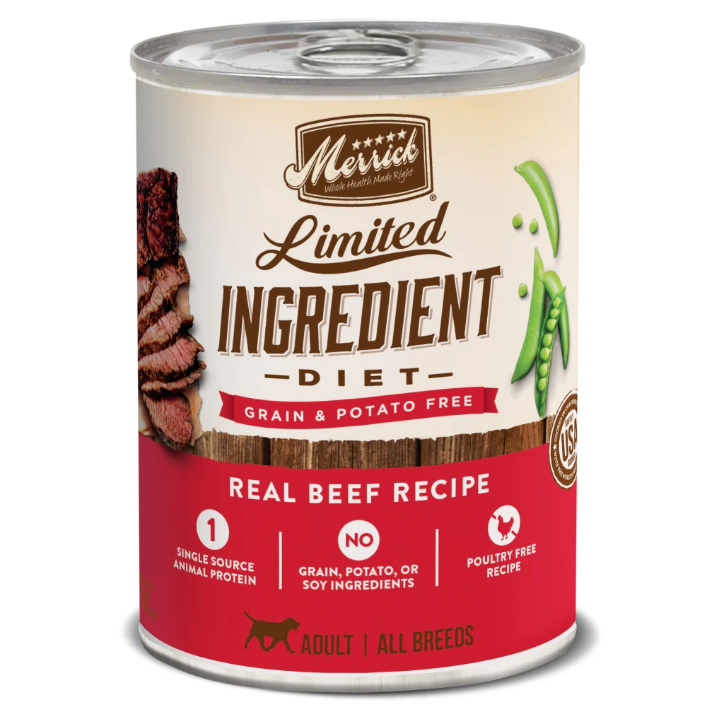 Merrick Limited Ingredient Diet Grain & Potato Free Real Beef Recipe Canned Dog Food - Budpants