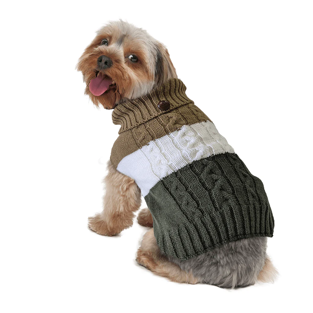 Fashion Pet by Ethical Color Block Cable Knit Sweater - Budpants