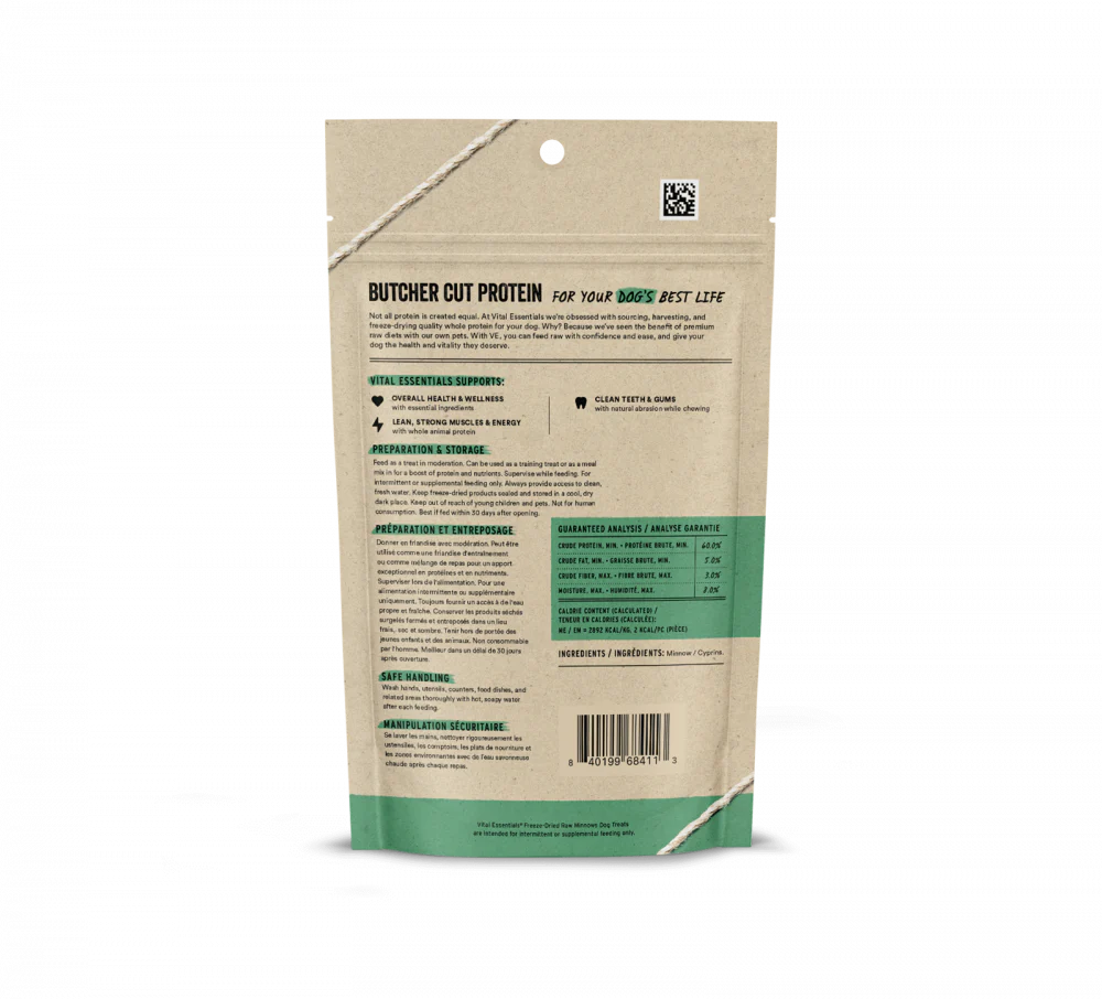 Vital Essentials Freeze Dried Grain Free Minnows Treats for Dogs - Budpants