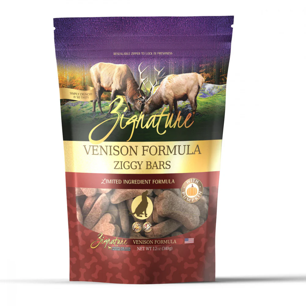 Zignature Zssential Ziggy Bars Venison Formula Dog Treats - Budpants
