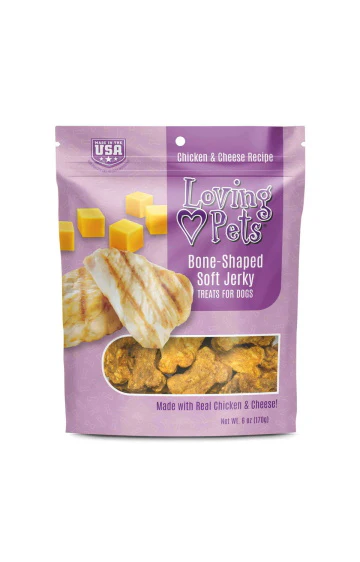 Loving Pets Chicken & Cheese Bone-Shaped Soft Jerky Treats - Budpants