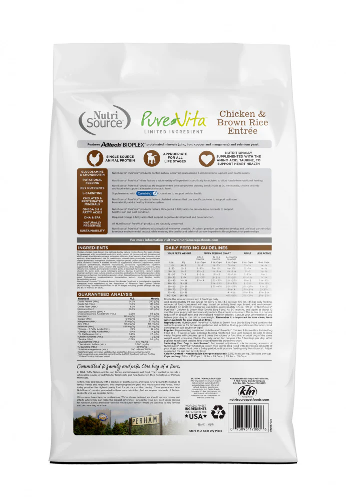 PureVita Chicken And Brown Rice Dry Dog Food - Budpants