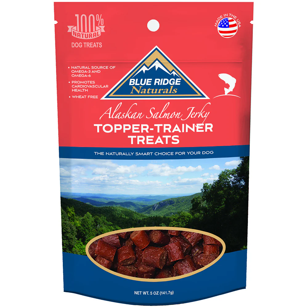 Blue Ridge Naturals Alaskan Salmon Jerky Topper Trainer Dog Treats - Budpants