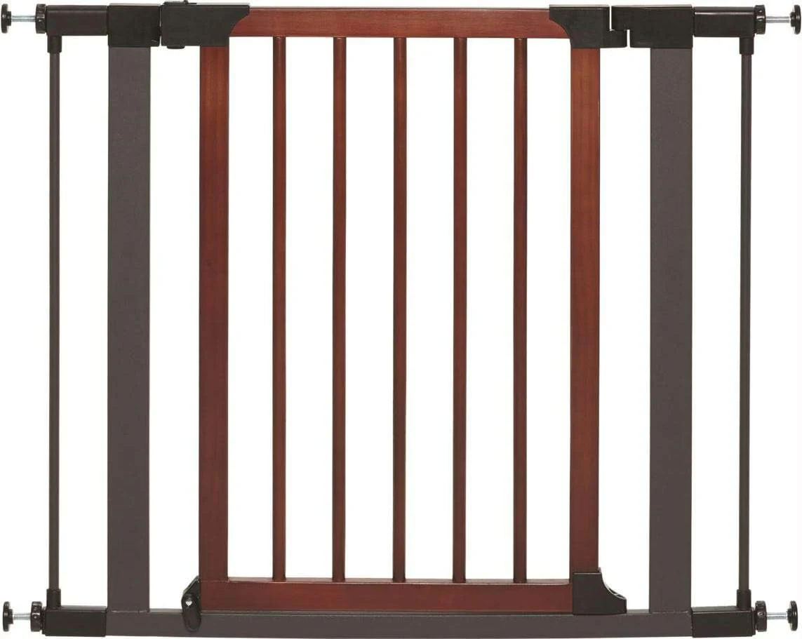 MIDWEST Steel Pet Gate with Graphite and Decorative Wood - Budpants