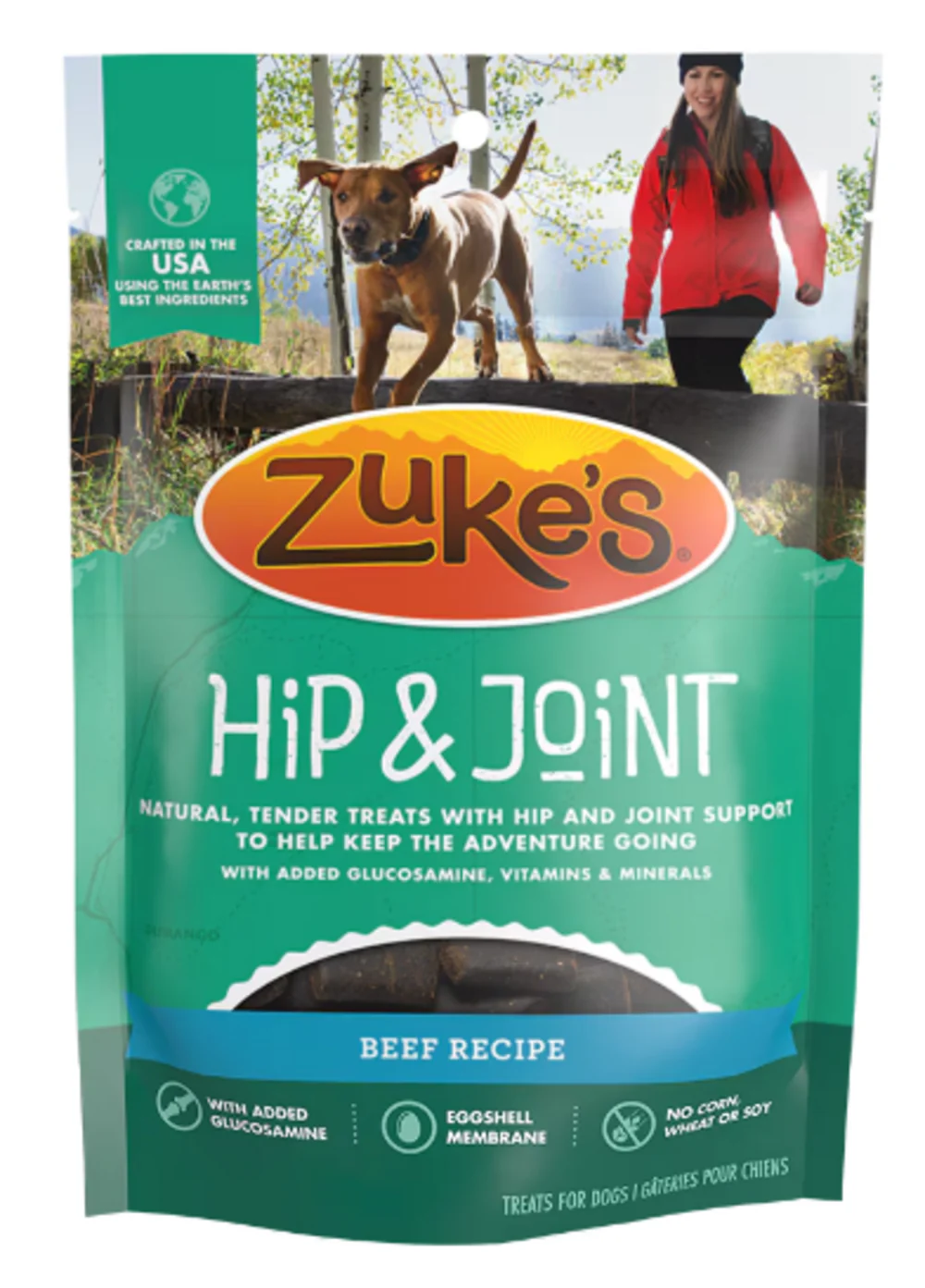 Zukes Hip Action Beef Dog Treats with Glucosamine and Chondroitin - Budpants