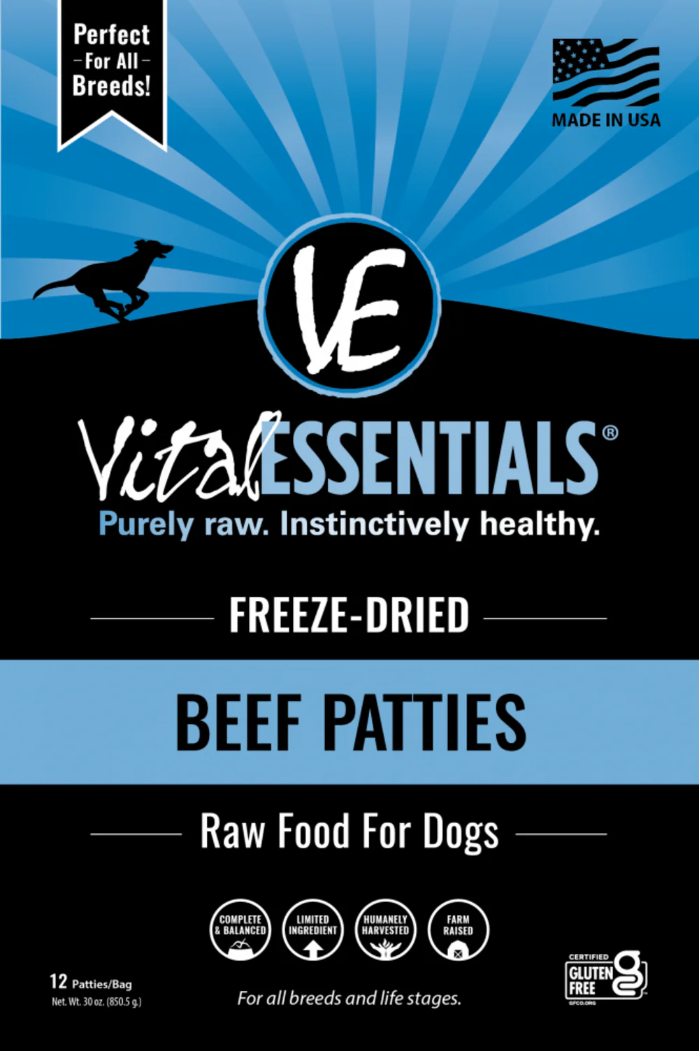 Vital Essentials Beef Patties Freeze Dried Dog Food - Budpants