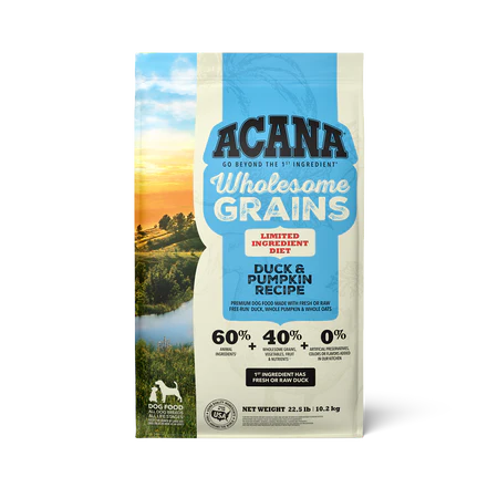 Acana Wholesome Grains, Duck & Pumpkin Recipe, Limited Ingredient Diet dog food - Budpants