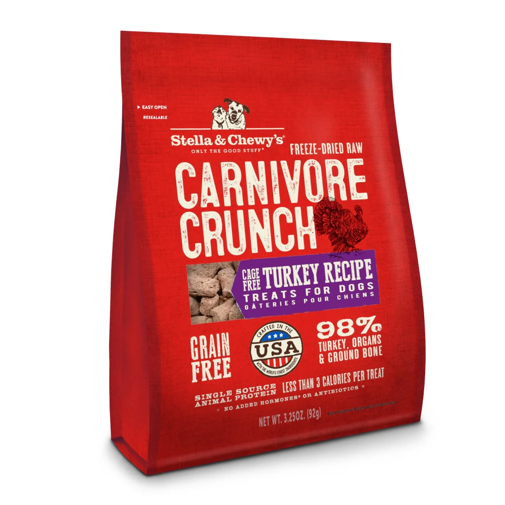 Stella & Chewy's Carnivore Crunch Grain Free Turkey Recipe Freeze Dried Raw Dog Treats - Budpants