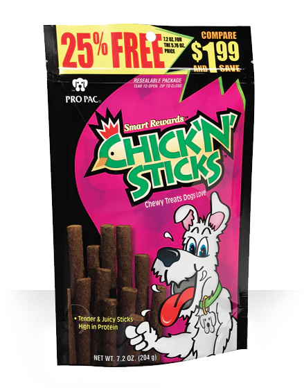 PRO PAC Smart Rewards Chick 'N' Sticks Dog Treats - Budpants