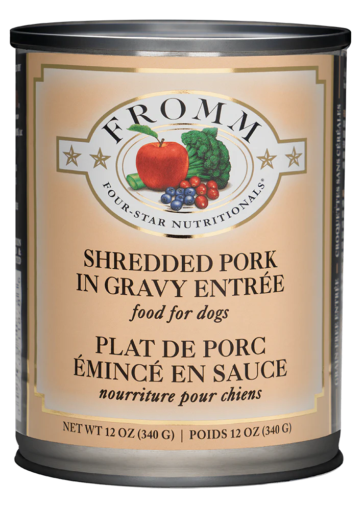 Fromm Shredded Pork in Gravy Entree' canned dog food 12oz - Budpants
